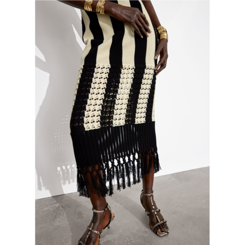 & OTHER STORIES Fringed Knit Midi Dress