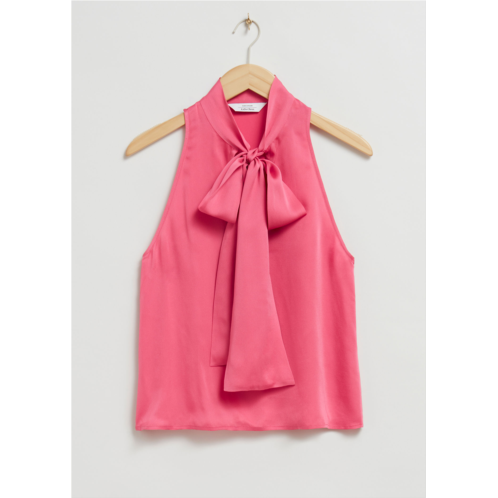 & OTHER STORIES Sleeveless Lavalliere-Neck Bow Top