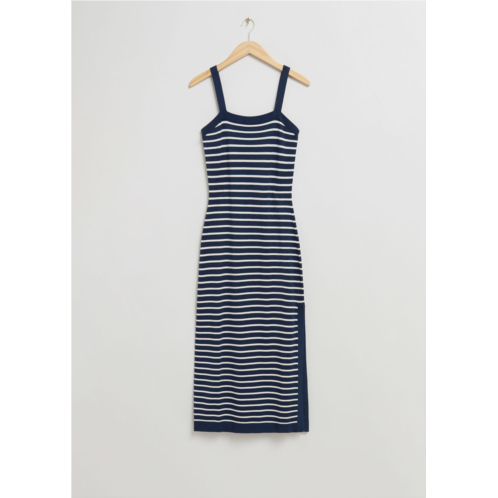 & OTHER STORIES Fitted Striped Midi Dress