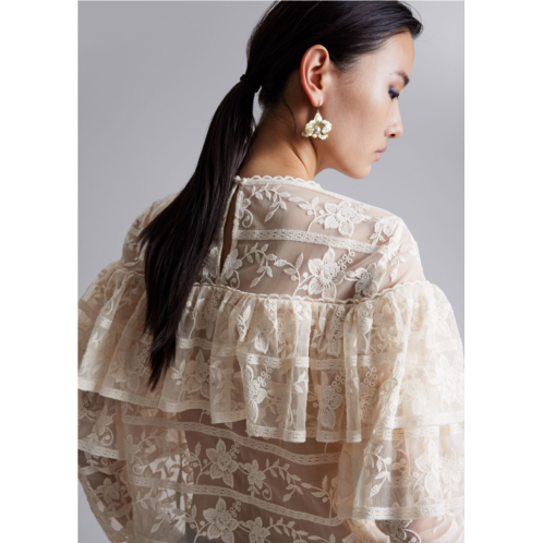& OTHER STORIES Ruffle-Trimmed Lace Blouse