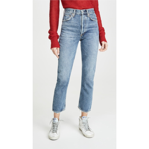 AGOLDE Riley High Rise Straight Crop Jeans