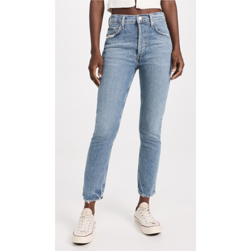 AGOLDE Riley Long High Rise Straight Jeans