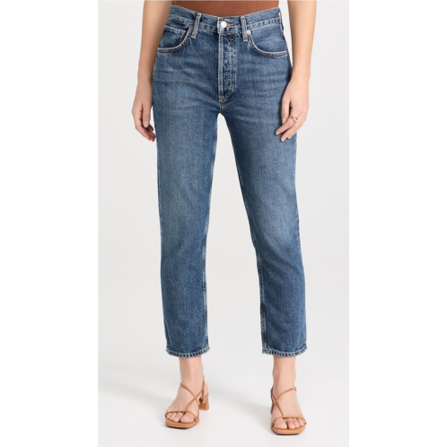 AGOLDE Riley Crop: High Rise Straight Jeans