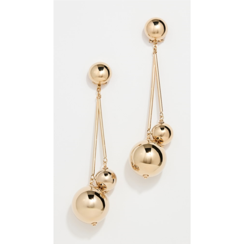 Carolina Herrera Double Gold Ball Earrings