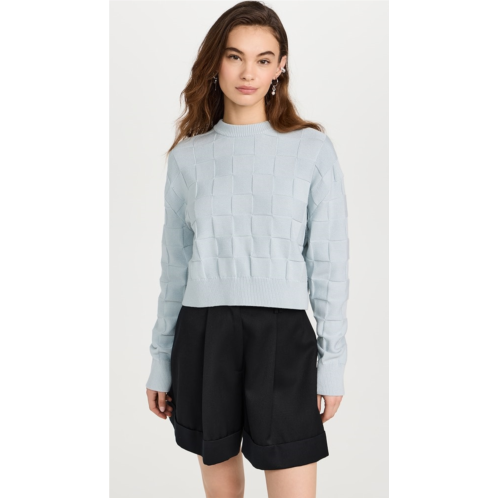 Cecilie Bahnsen Gudrun Sweater Darcy Check Knit Ice Blue