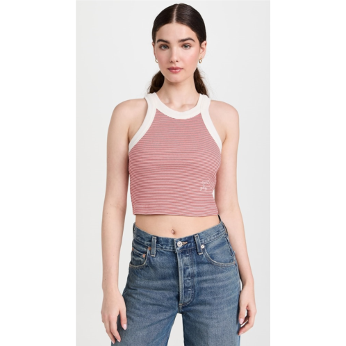 Closed Cropped Racer Tank Top