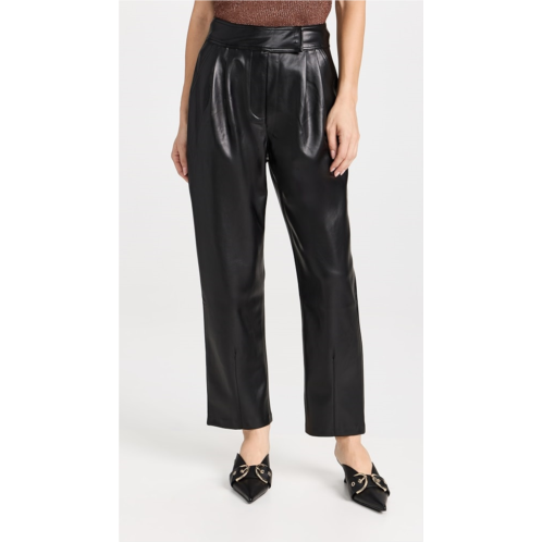 English Factory Faux Leather Pleated Trousers