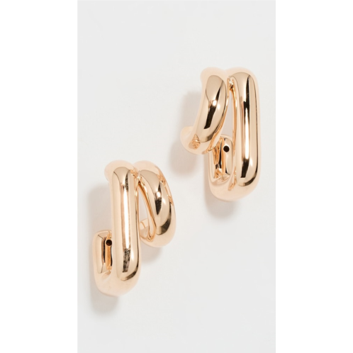 EF Collection 14k Double Gold Jumbo Huggie Earrings