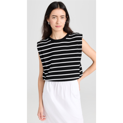 Endless rose Stripe Sleeveless Pleated Knit Top