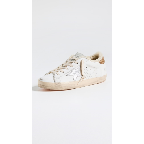 Golden Goose Super-Star Sneakers with Stitching and Laminated Star