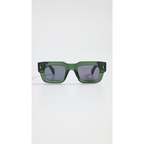 Illesteva Lewis Pine Sunglasses with Grey Flat Lenses