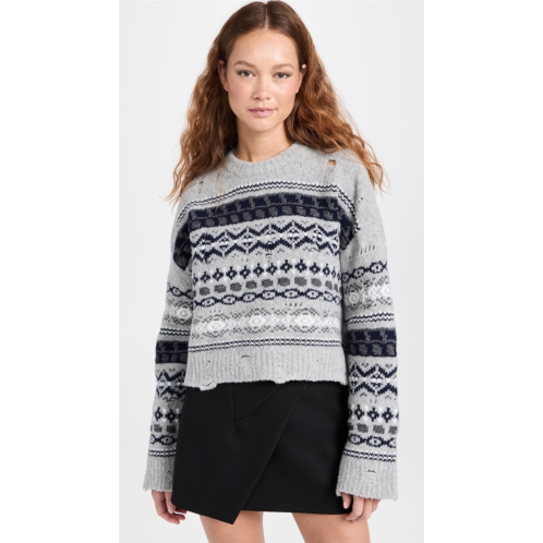 Juun. J Multi Patterned Short Length Knitted Pullover