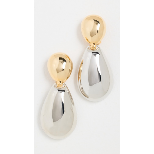 Kenneth Jay Lane Polished Gold and Rhodium Drop Earrings