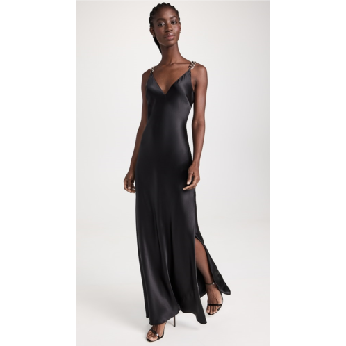 L  AGENCE Jet Chain Strap Gown