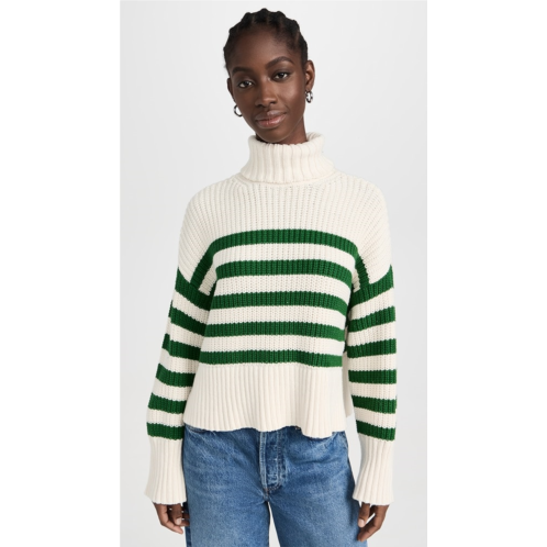 Madewell Wide Rib Mockneck Sweater in Stripe