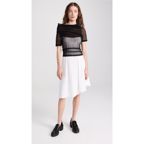 MM6 Maison Margiela Sheer Rib & Jersey Dress