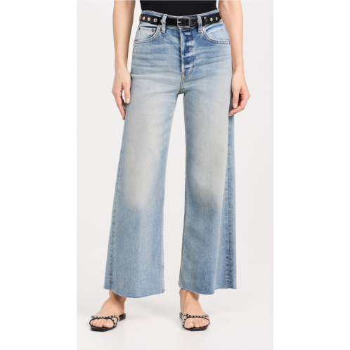 RE/DONE High Rise Wide Leg Crop Jeans