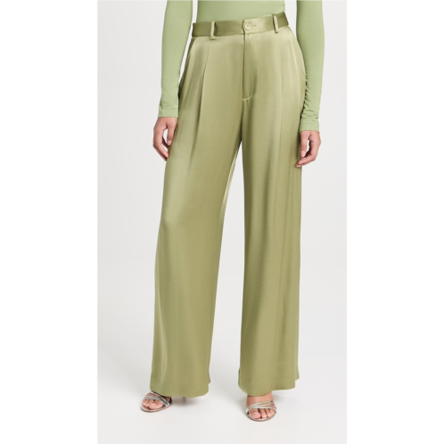 LAPOINTE Doubleface Satin Relaxed Pleated Pants