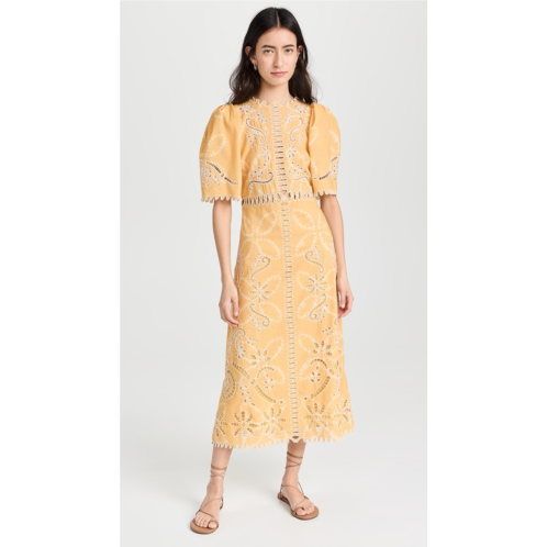 Sea Liat Embroidery Short Sleeve Dress