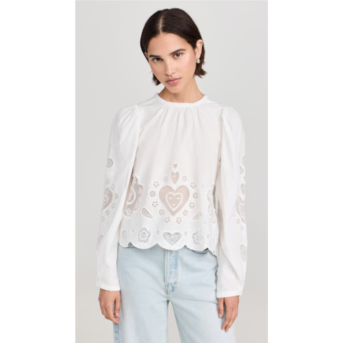 Sea Jeanetta Eyelet Long Sleeve Top