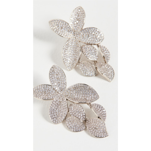 SHASHI Pave Flower Drop Earrings
