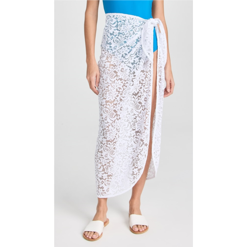 STYLEST AquaLace Quick-Drying Pareo Floral Blanc Lace