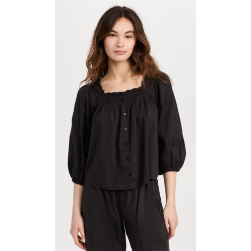 THE GREAT. The Eyelet Button Sleep Top