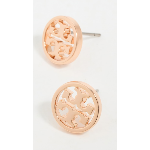 Tory Burch Logo Circle Stud Earrings