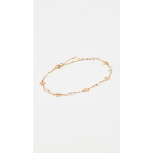 Tory Burch Kira Pearl Delicate Chain Bracelet