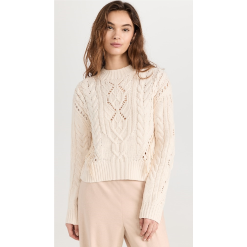 Vince Fringe Cable Sweater