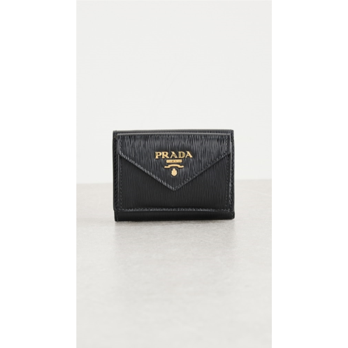 What Goes Around Comes Around Prada Black Vitello Move Compact Wallet