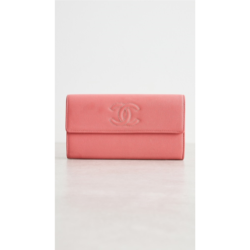 What Goes Around Comes Around Chanel Pink Caviar Long Flap Wallet