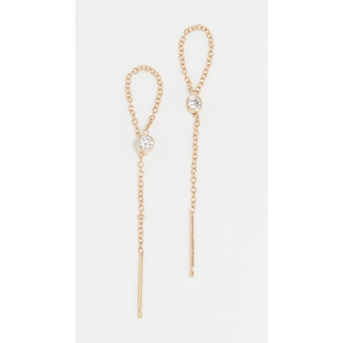 Zoe Chicco 14k Diamond Bezel Loop Threader Earrings