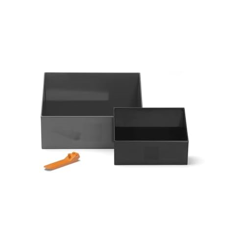 Room Copenhagen LEGO Brick Scooper Set - Easy Clean Up for Building Blocks and Other Toys - 1 Large Dark Stone Gray Scoop 7.63 x 5.19in and 1 Small Black Scoop 5.07 x 3.46in - Incl