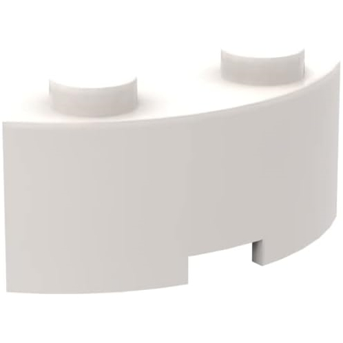 TTEHGB TOY Classic Bulk Brick Block, Curved Brick Round Corner 2x2 Macaroni with Stud Notch, 100 Piece Building Brick White, Compatible with Lego Parts and Pieces 3063(Colour:White)