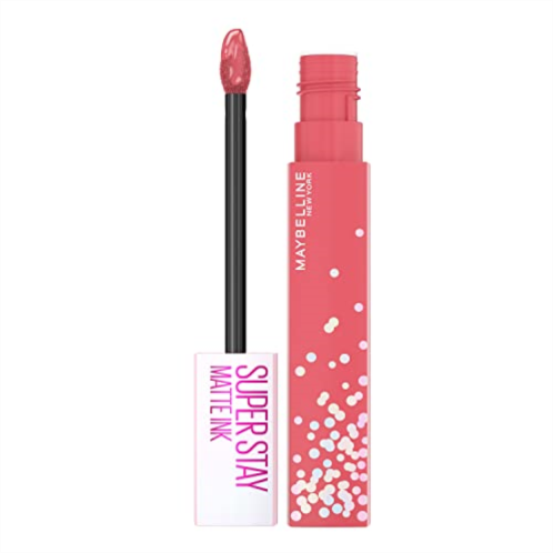 MAYBELLINE New York Super Stay Matte Ink Liquid Lipstick, Transfer-Proof, Long-Lasting, Limited-Edition Birthday-Cake-Scented Shades, Guest of Honor, 0.17 Fl Oz