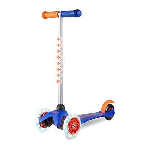 Voyager Scooter for Kids Ages 3-5 - Light Up Wheels, Extra Wide Deck, Foot Activated Break, Self Balancing Kids Toys for Boys & Girls