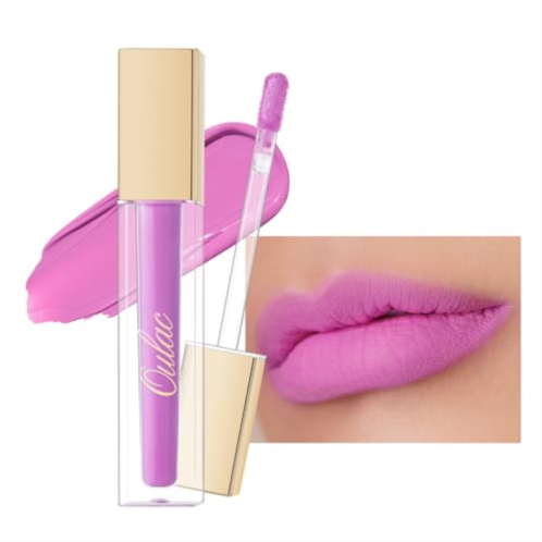 Oulac Matte Liquid Pink Purple Lipstick for Women, Long Lasting Lipstick Waterproof Lip Stain, No Transfer, Creamy High Pigmented Formula with Rose Oil, Vegan & Cruelty-Free, Pink