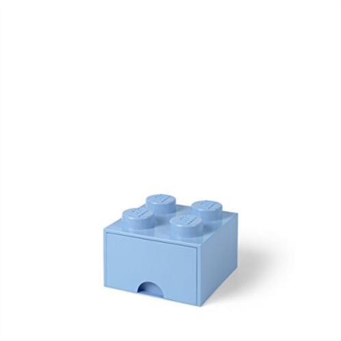 Room Copenhagen LEGO Brick Drawer, 4 Knobs, 1 Drawer, Stackable Storage Box, Light Royal Blue