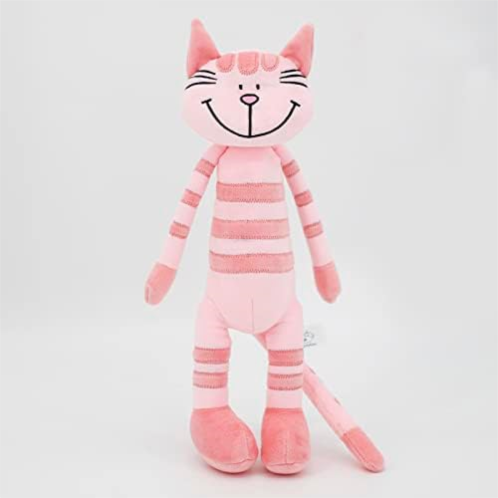 Generic MR VIVICARE 14 Pink Stripe Standing Cat Stuffed Animals for Girls and Boys,Fuchsin Stuffed Cat Plush Toys for Kids and Newborn Baby,Great Birthday, Machine Washable