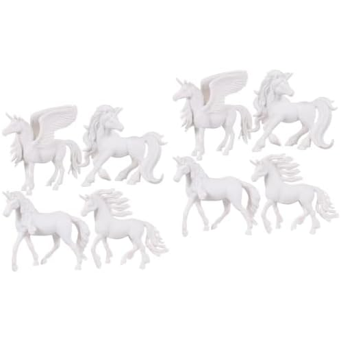 Toddmomy 8pcs White Unicorn Figurine Paintable Unicorn Figurines Arts and Crafts for Kids