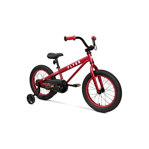 Radio Flyer Flyer 16” Kids Bike, Red Toddler and Kids Bike, 16 Inch Wheels, Training Wheels Included, Boys and Girls Ages 4-6 Years Old, Multiple Color Options