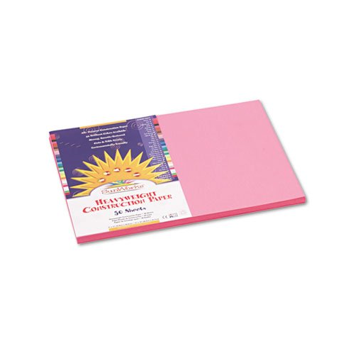 PACON Construction Paper,Smooth Textured,12x18,50/PK,Pink, Sold as 1 Package