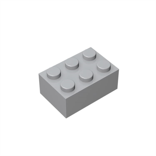 TTEHGB TOY Classic Bulk Brick Block 2x3, 100 Piece Light Gray Brick 2x3,Compatible with Lego Parts and Pieces 3002, Creative Play Set - Compatible with Major Brands(Colour:Light Gray)