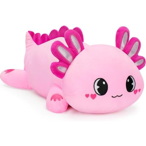 Officygnet Axolotl Plush, 13 Soft Stuffed Animal Plush Toy, Cute Axolotl Plush Pillow, Kawaii Plushies Dolls for Kids, Pink Axolotl Gift for Girls Boys