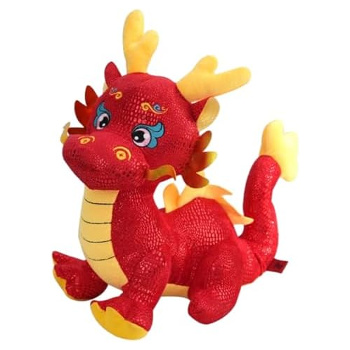 MYJIO Chinese Dragon Plush Doll, 2024 Year of The Dragon Mascot, Dragon Stuffed Animal Standing Statue Tabletop Ornament for Chinese New Year Spring Festival, Dragon Plush Doll Decoratio