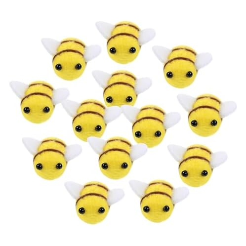 ERINGOGO 48 Pcs Fake Bees Wool Hat Craft Bee Plush Animal Decorative Supplies DIY Bee Clothes Decor Bee Plushie Tent Decorations Halloween Decor Car Toys for Soft Baby Hair Necklac
