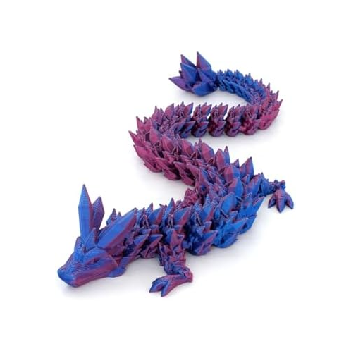 PETBSNVB 12 3D Printed Dragon, Articulated Dragon, Crystal Dragon, Dragon Fidget Toy, Home Office Decor Executive Desk Toy
