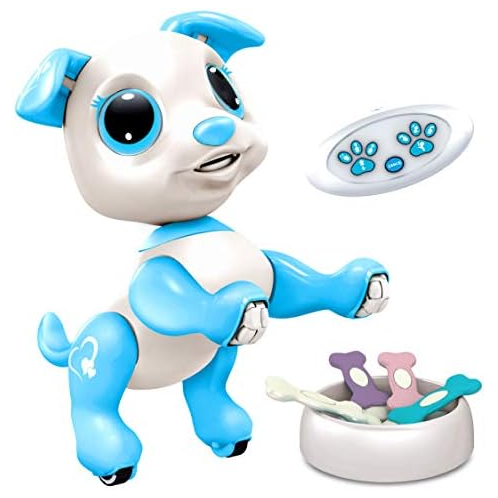 Power Your Fun Robo Pets Robot Dog Toy for Girls and Boys - Remote Control Robot Toy Puppy with LEDs, Sound FX, Interactive Hand Motion Gestures, STEM Toy Program Treats, Dancing and Walking RC R