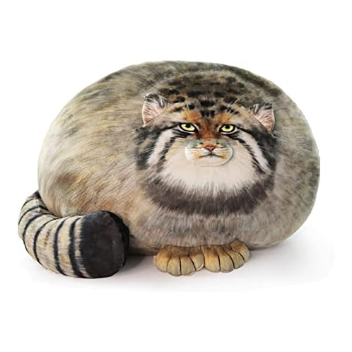Sew Butiful Cat Plush Body Pillow, Pallas Cat Stuffed Animal, Steppe Cat Cute Plushies for Girls, Soft Plush Pillow, Kitten Plush Throw Pillow Doll Big Plush Toy Decoration Doll Gift for Kids